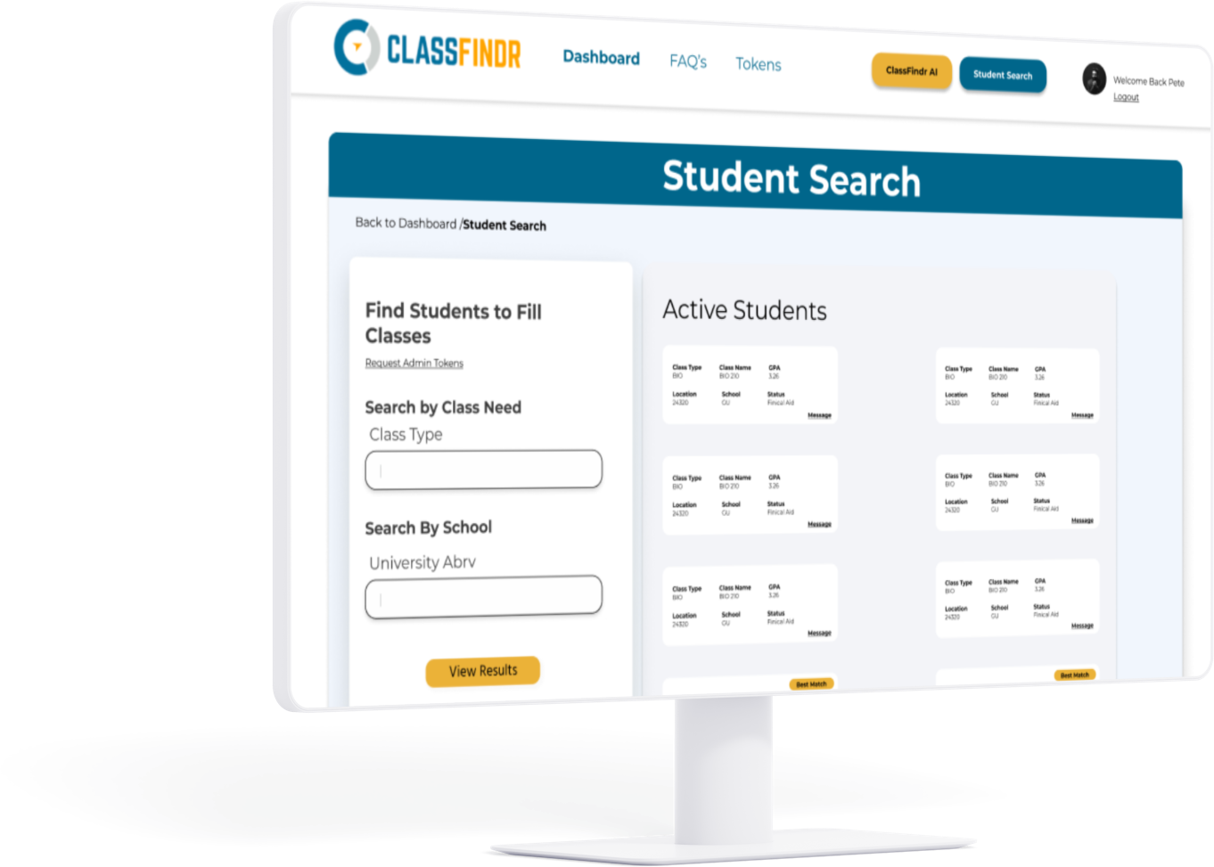 ClassFindr Demo for Universities